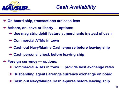 Navy – Marine Cash Overview - Financial Management Service