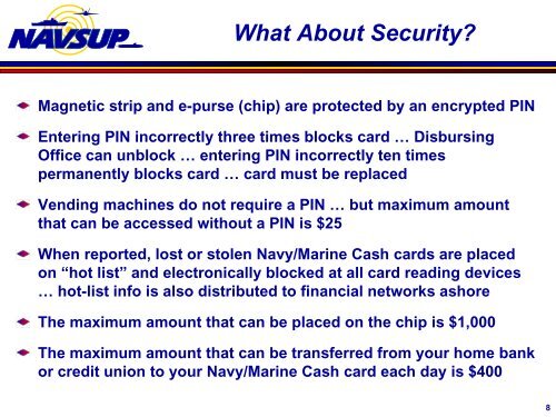 Navy – Marine Cash Overview - Financial Management Service