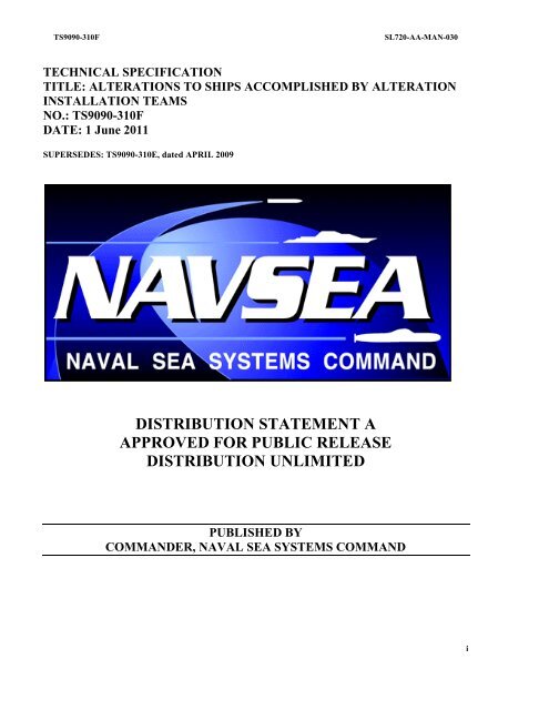 Alterations to Ships Accomplished by AITs - Navsea - The US Navy