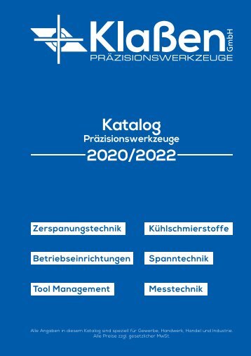 Klassen Praezisionswerkzeuge GmbH Katalog 2020-2022