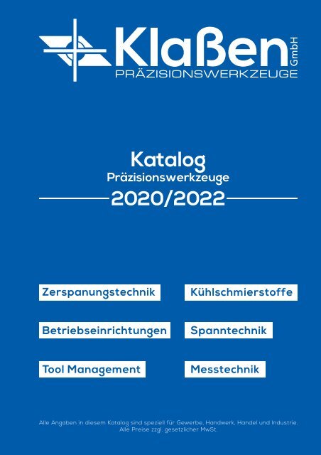 Klassen Praezisionswerkzeuge GmbH Katalog 2020-2022