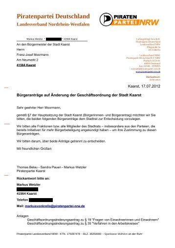 Piratenpartei Deutschland Landesverband Nordrhein-Westfalen