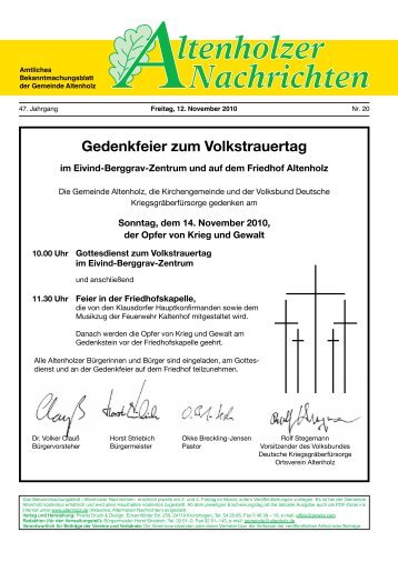 Altenholzer Nachrichten, Freitag, 12. November 2010 - bei der ...