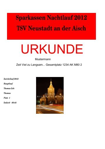 Sparkassen Nachtlauf 2012 TSV Neustadt an der Aisch