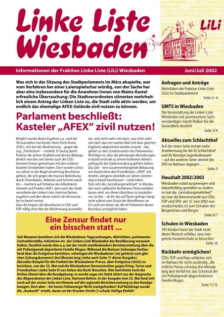 Juni/Juli 2002 - Linke Liste Wiesbaden