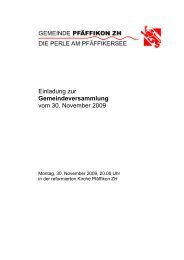 Gemeindeversammlung - Gemeinde Pfäffikon ZH