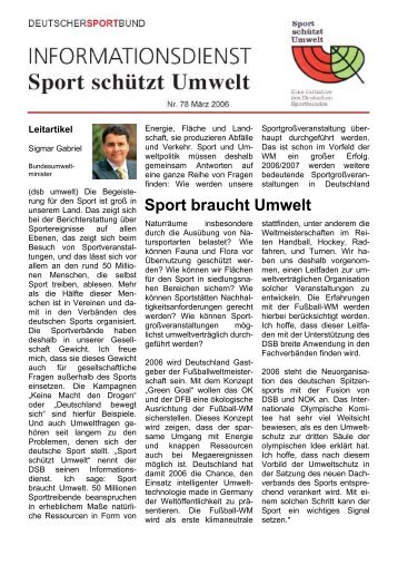 Sport braucht Umwelt - Der Deutsche Olympische Sportbund