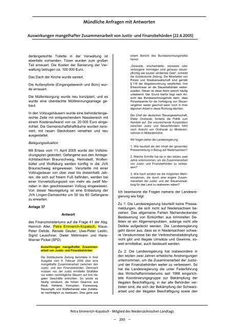 Mündliche Anfragen mit A