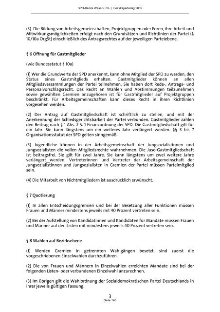 Geschäftsbericht 2007-2009 - SPD-Bezirk Weser-Ems