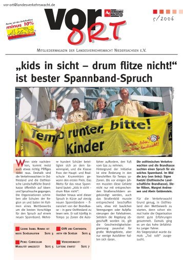 „kids in sicht – drum flitze nicht!“ ist bester Spannband-Spruch
