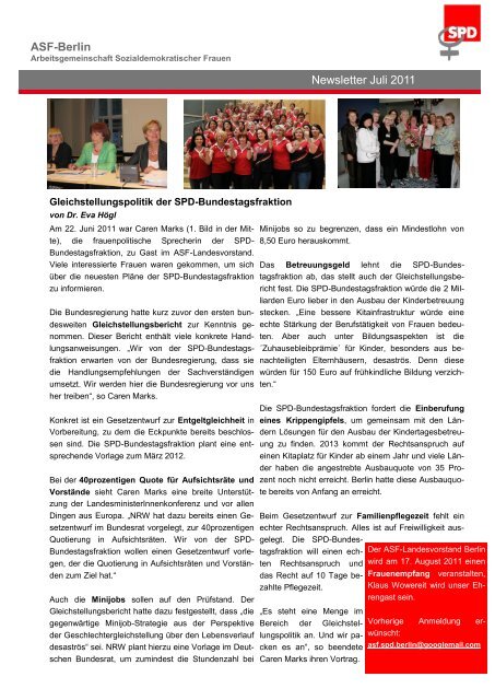 ASF-Berlin Newsletter Juli 2011