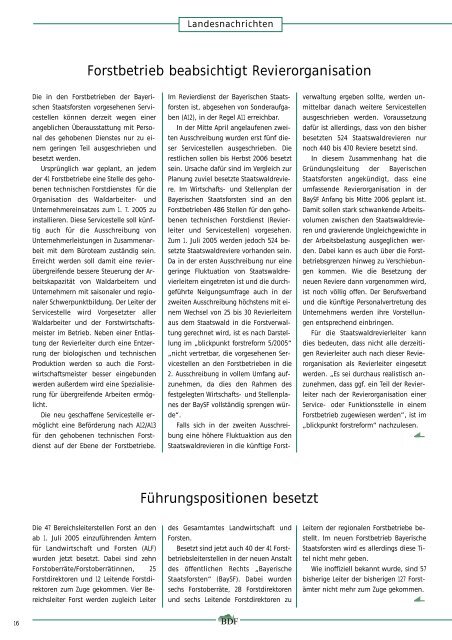 Ausgabe 06/2005 - Bund Deutscher Forstleute (BDF)