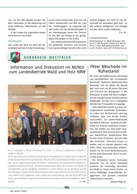 Ausgabe 06/2005 - Bund Deutscher Forstleute (BDF)