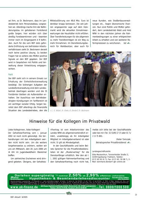 Ausgabe 06/2005 - Bund Deutscher Forstleute (BDF)