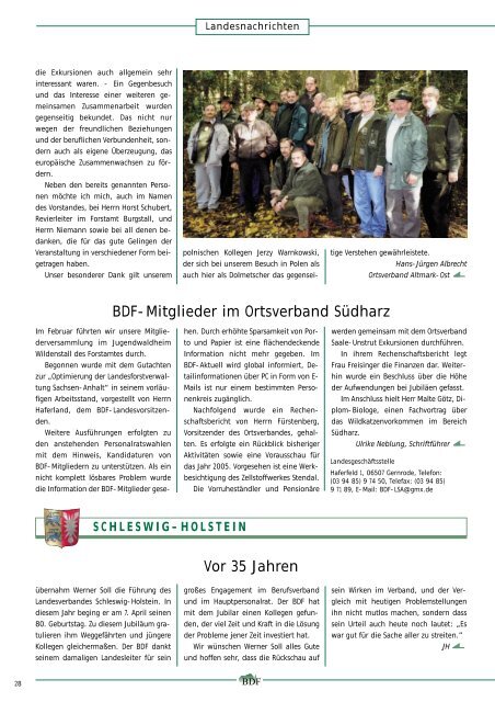 Ausgabe 06/2005 - Bund Deutscher Forstleute (BDF)