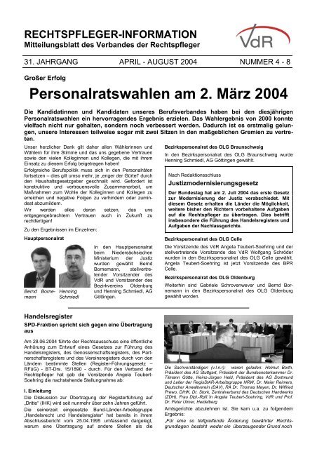 Personalratswahlen am 2. März 2004 - Verband der Rechtspfleger