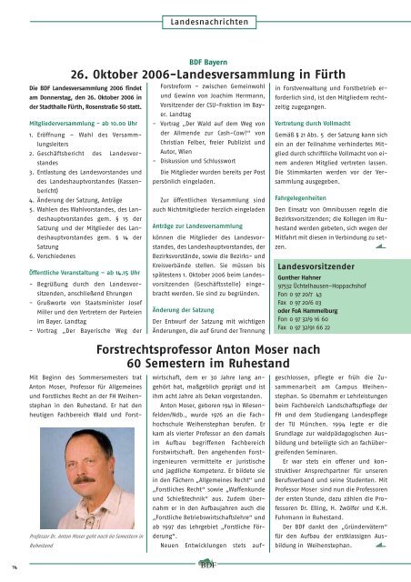 Ausgabe 10/2006 - Bund Deutscher Forstleute (BDF)