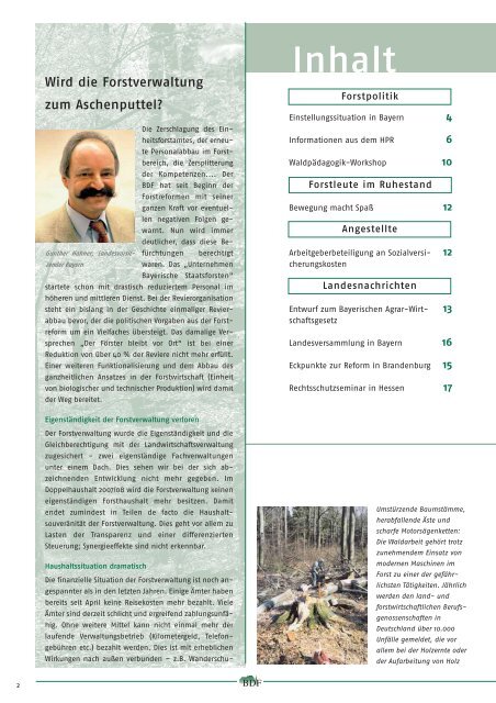 Ausgabe 10/2006 - Bund Deutscher Forstleute (BDF)