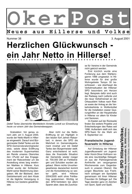 Herzlichen Glückwunsch - ein Jahr Netto in Hillerse!