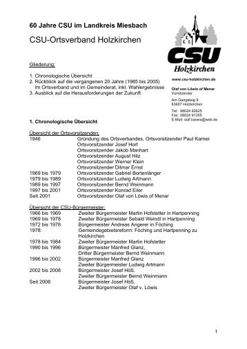 60 Jahre CSU im Landkreis Miesbach - CSU Holzkirchen