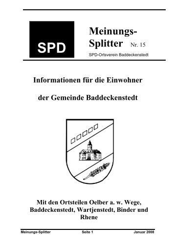 Meinungs- Splitter Nr. 15 - SPD
