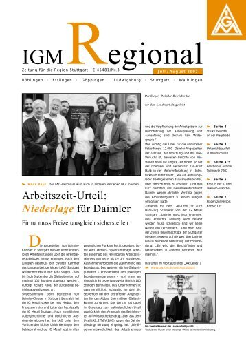 Arbeitszeit-Urteil: Niederlage für Daimler - IG Metall Region Stuttgart ...
