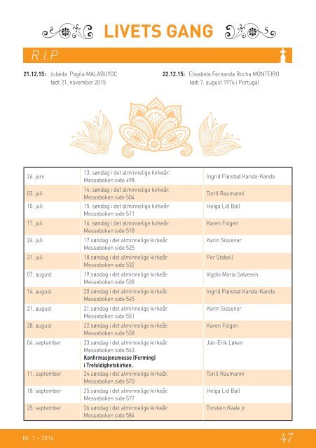 St Franciskus menighetsblad nr 1 2016