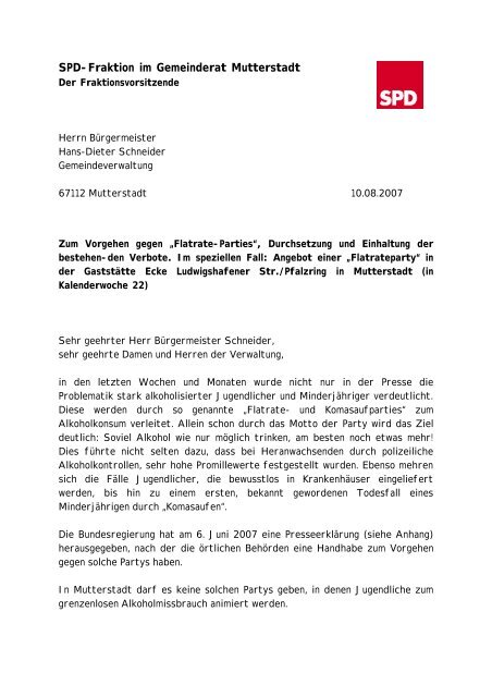 SPD-Fraktion im Gemeinderat Mutterstadt