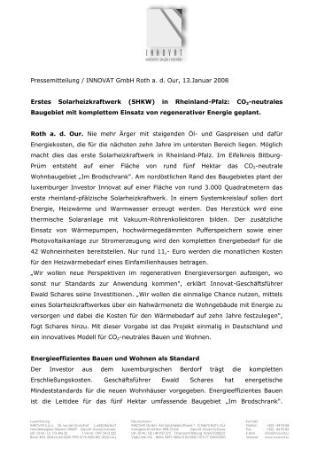 Pressemitteilung / INNOVAT GmbH Roth ad Our ... - treppen-dahm.de