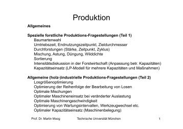 Optimierung der Durchforstung - FWL