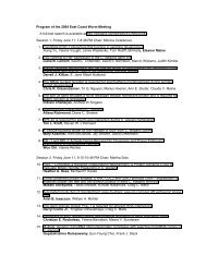 Program of the 2004 East Coast Worm Meeting - Caenorhabditis ...