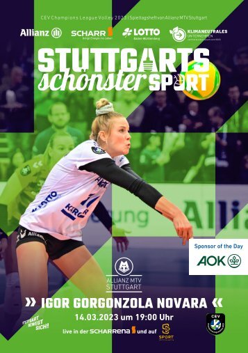 Allianz MTV Stuttgart vs. Igor Gorgonzola Novara Champions League Spieltagsheft