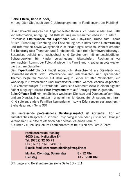 Familienzentrum Pichling - Programmheft 2012 ... - Portal - Stadt Linz