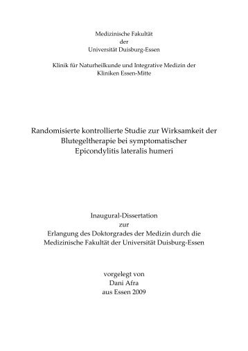 Randomisierte kontrollierte Studie zur Wirksamkeit der ...