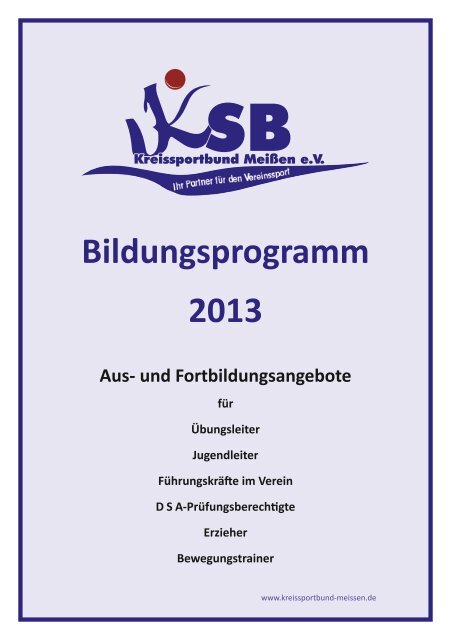 Bildungsprogramm 2013 - Landessportbund Sachsen