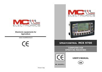 SPRAYCONTROL MCK 9700 USER'S MANUAL - MC Electronica S.r.l.
