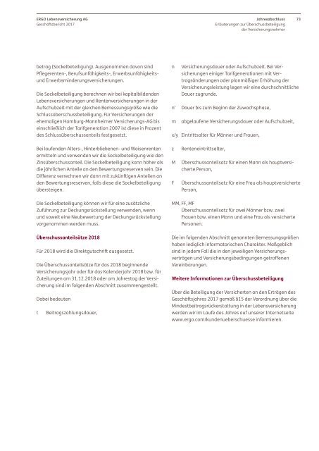 Ergo Lebensversicherung AG: Geschäftsbericht 2017