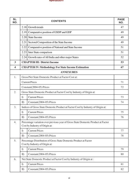 Annexure - Directorate of Economics and Statistics