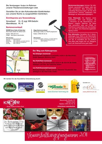 Veranstaltungsprogramm 2011 - Knorr Kulturscheune