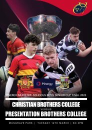 Christian Brothers College v Presentation Brothers College Match Programme