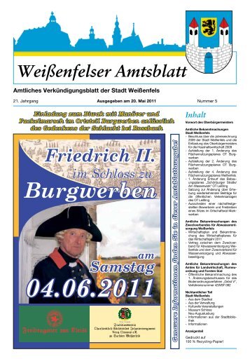 Weißenfelser Amtsblatt - Stadt Weißenfels