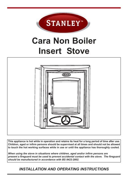 Cara Non Boiler Insert Stove INSTALLATION ... - Waterford Stanley