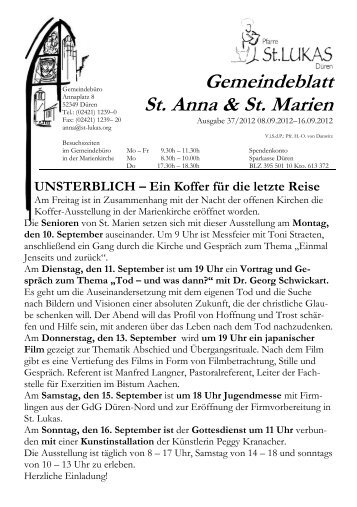 Gemeindeblatt St. Anna & St. Marien - St. Lukas