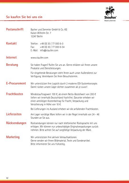 Bestellung über Fax: +49 (0) - Staufen GmbH & Co. KG