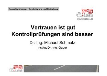 Kontrollprüfungen – Durchführung und Bedeutung - Institut Dr.-Ing ...