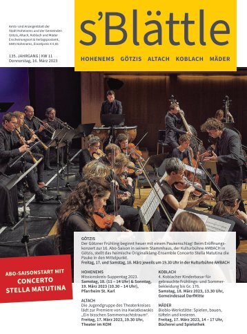s'Blättle Nr. 11 - Do, 16. März 2023
