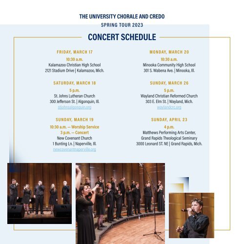 Promised Peace | The University Chorale and Credo Spring Tour 2023, Cornerstone University