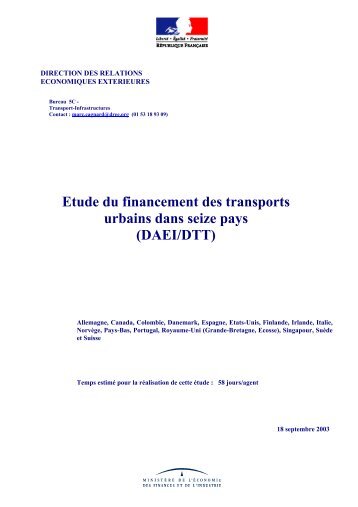 Etude du financement des transports urbains dans ... - Euromedina