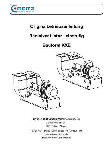 einstufig Bauform KXE - REITZ Ventilatoren