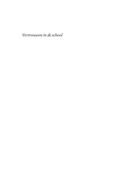 Vertrouwen in de school - Wetenschappelijke Raad voor het ...